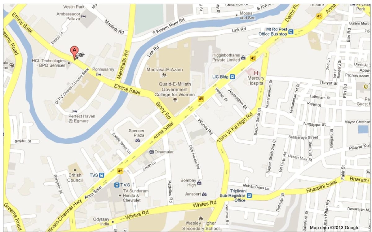 Anna Salai i Chennai karta