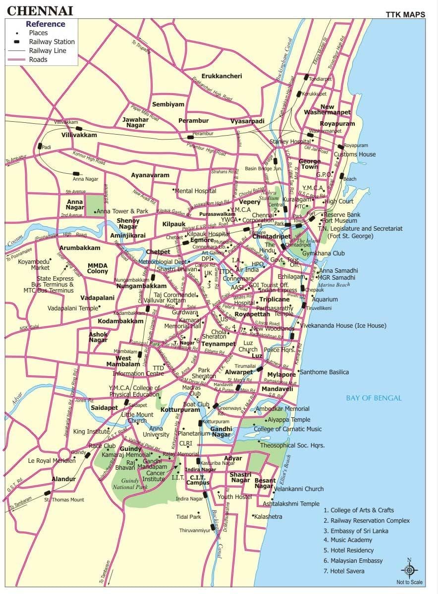 road map i Chennai