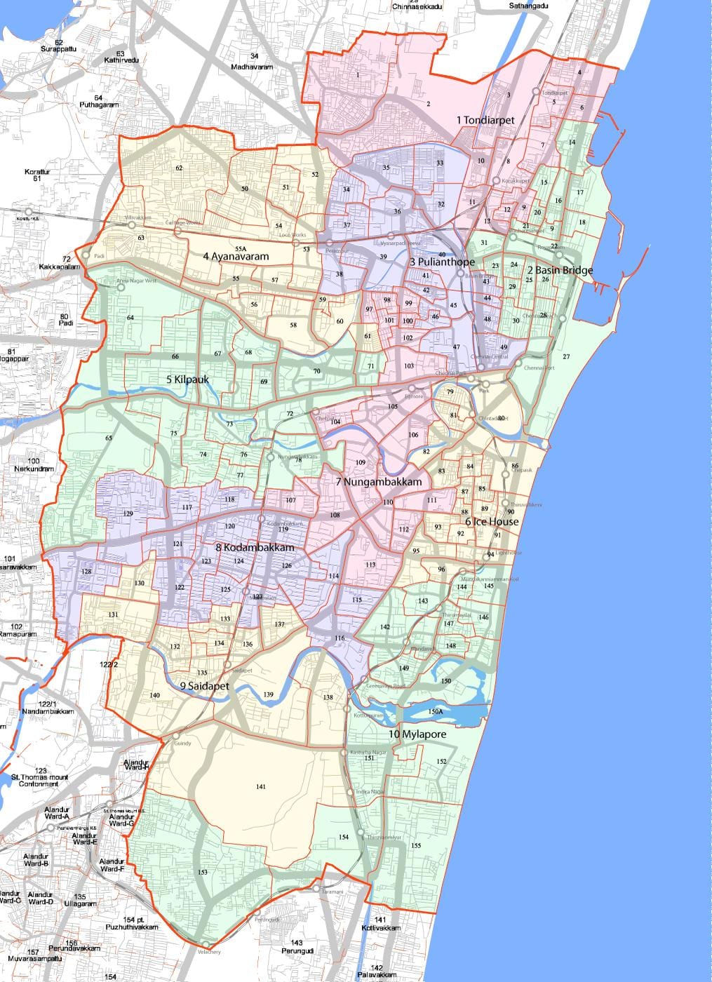 större Chennai corporation karta