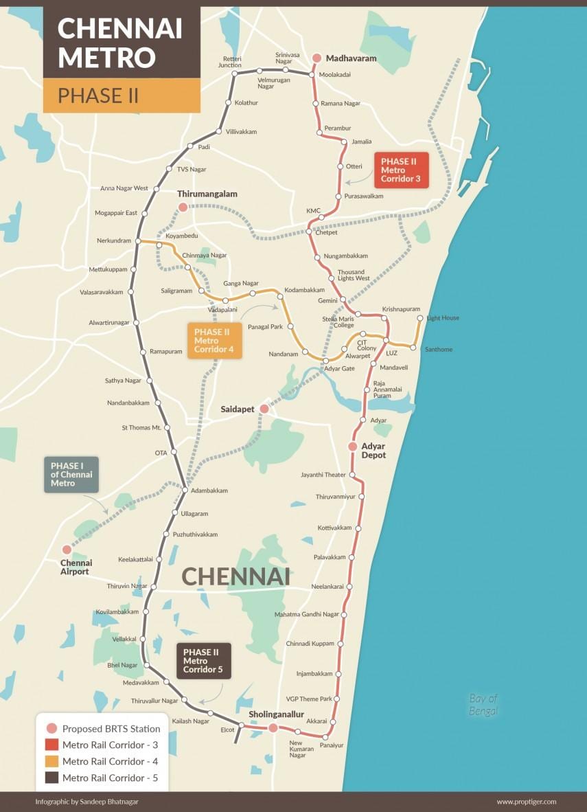 metro rail Chennai rutt karta fas 2