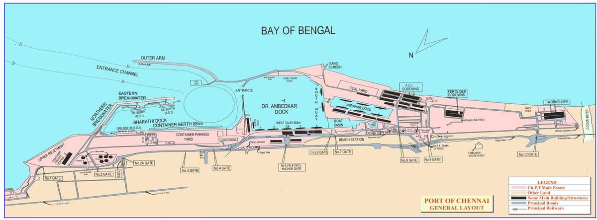 karta över Chennai port