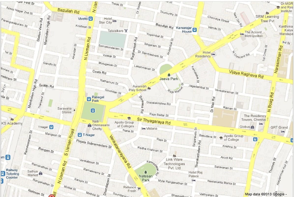 karta över Chennai t Nagar
