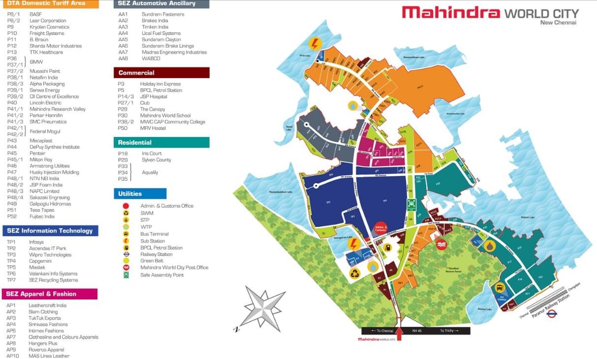 karta över Mahindra staden Chennai