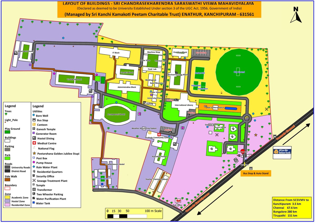 karta över VIT Chennai Campus