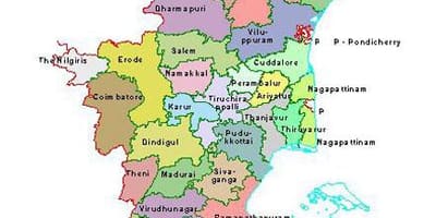 Karta över Chennai i Tamil Nadu