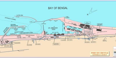 Karta över Chennai port