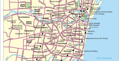 Vägkarta över staden Chennai