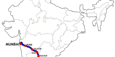Mumbai till Chennai tåg rutt karta