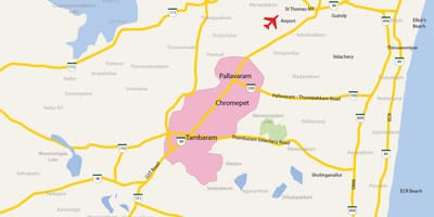Karta över Tambaram Chennai